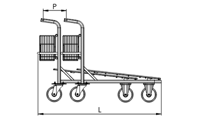 Dimensions platform truck with metal wire flatbed