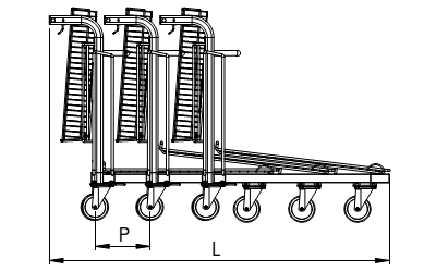 Dimensions platform truck stackable with folding basket