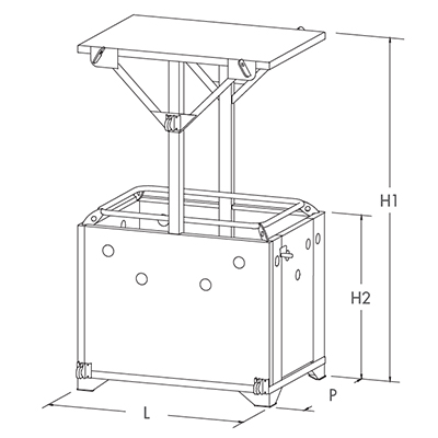 Crane man basket capacity kg 500 and 4 operators dimensions