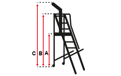Warehouse ladder professional Castiglia dimensions